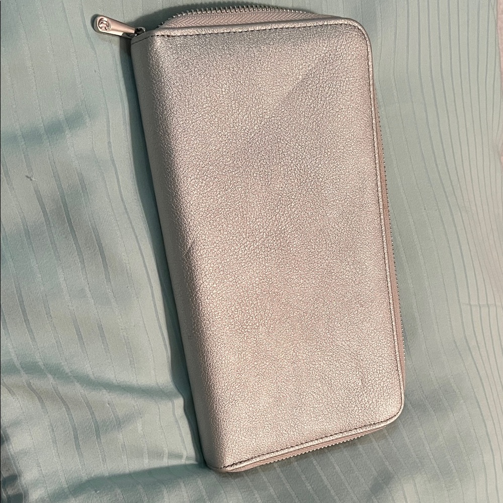 Charming Charlie Metallic Wallet with Zipper